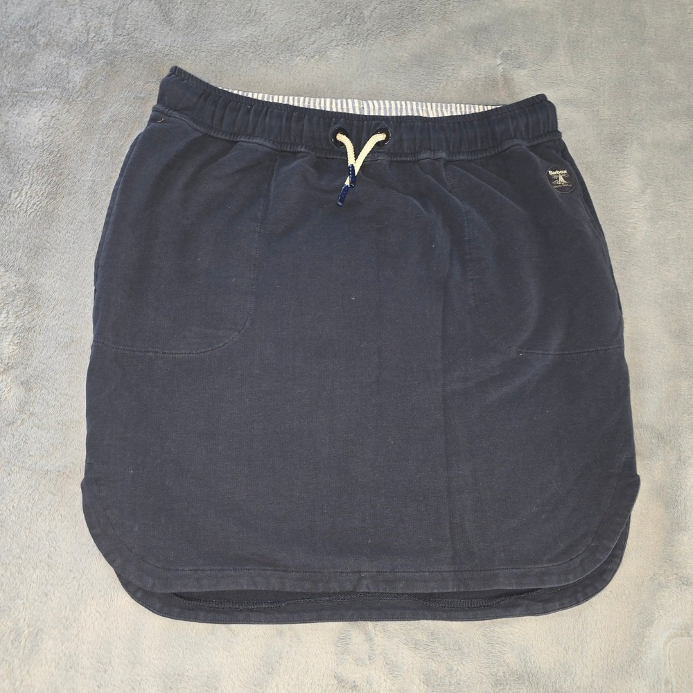 Barbour Renishaw Navy Blue Jersey Cotton Athletic Skirt Beacon Logo‎